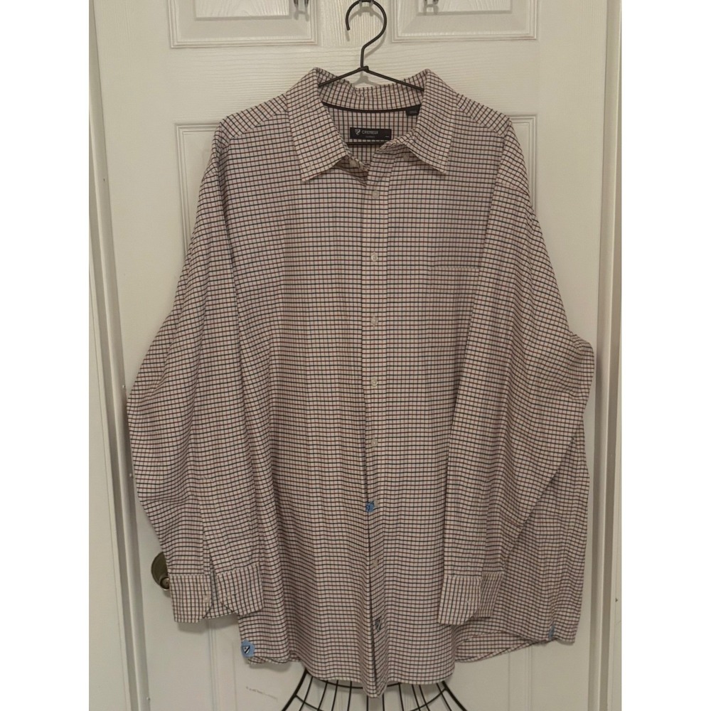 Cremieux Mens 3XL Check Plaid Button Up Shirt Long Sleeve Cotton Casual Dress